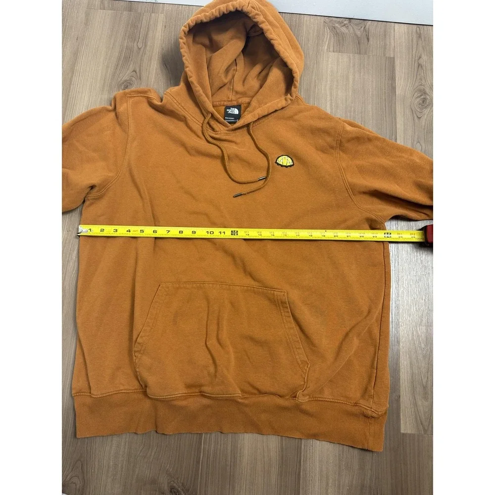 The North Face Hoodie Mens‎ 2XL Orange Fleece Pullover Tent Graphic Casual
